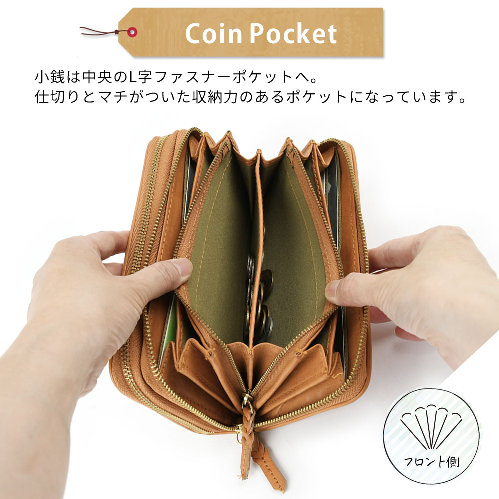 楽天市場】長財布 レディース 2way財布 ダブルラウンドファスナー 大
