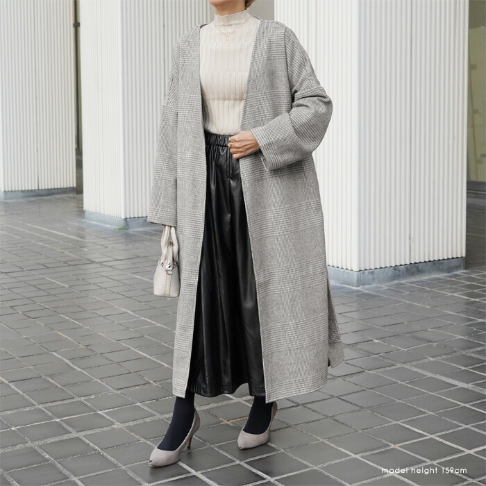 楽天市場】ウール混グレンチェックガウンコート○チェスターコート