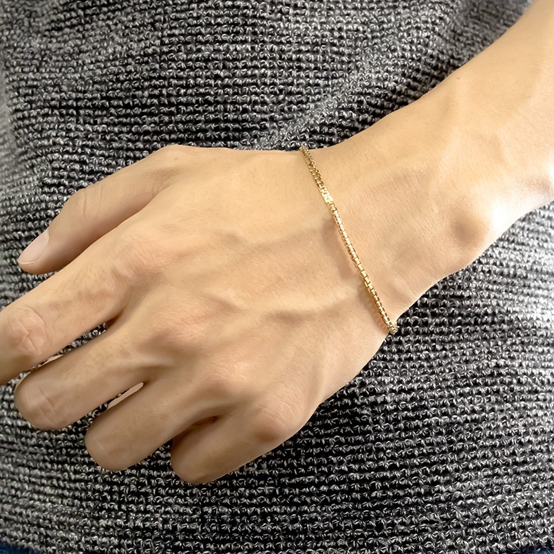 楽天市場】メンズ 18金 ゴールド ブレスレット 18cm チェーン イエロー