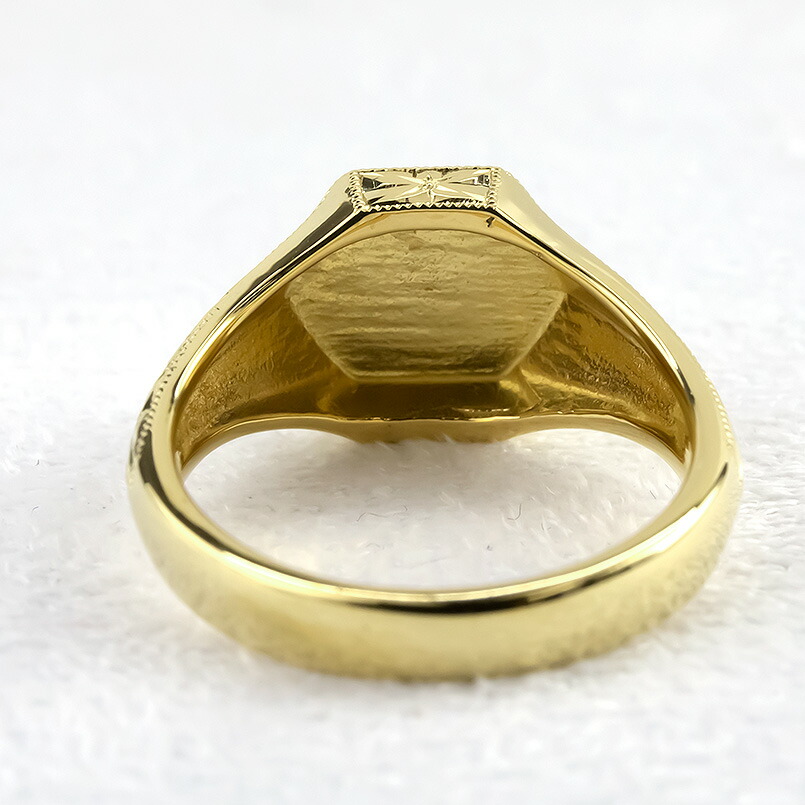 楽天市場】10金 リング メンズ 印台 指輪 シグネットリング イエロー