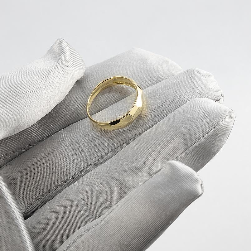 楽天市場】18金 リング メンズ 指輪 太め カット風 イエローゴールド