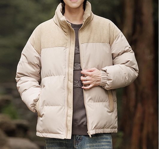 楽天市場】切り替え ダウン ジャケット ツートンカラー 中綿ブルゾン