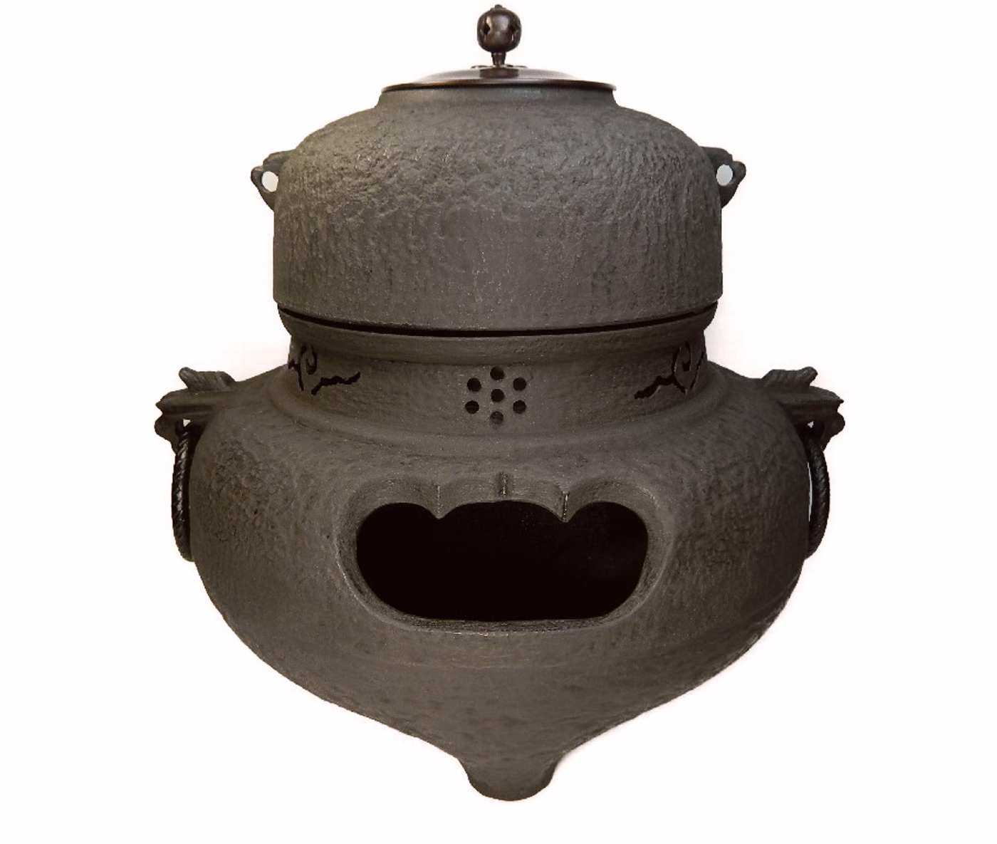 楽天市場】送料無料【茶道具】 鬼面風炉 鬼面鉄風炉釜添え 釜カン付き