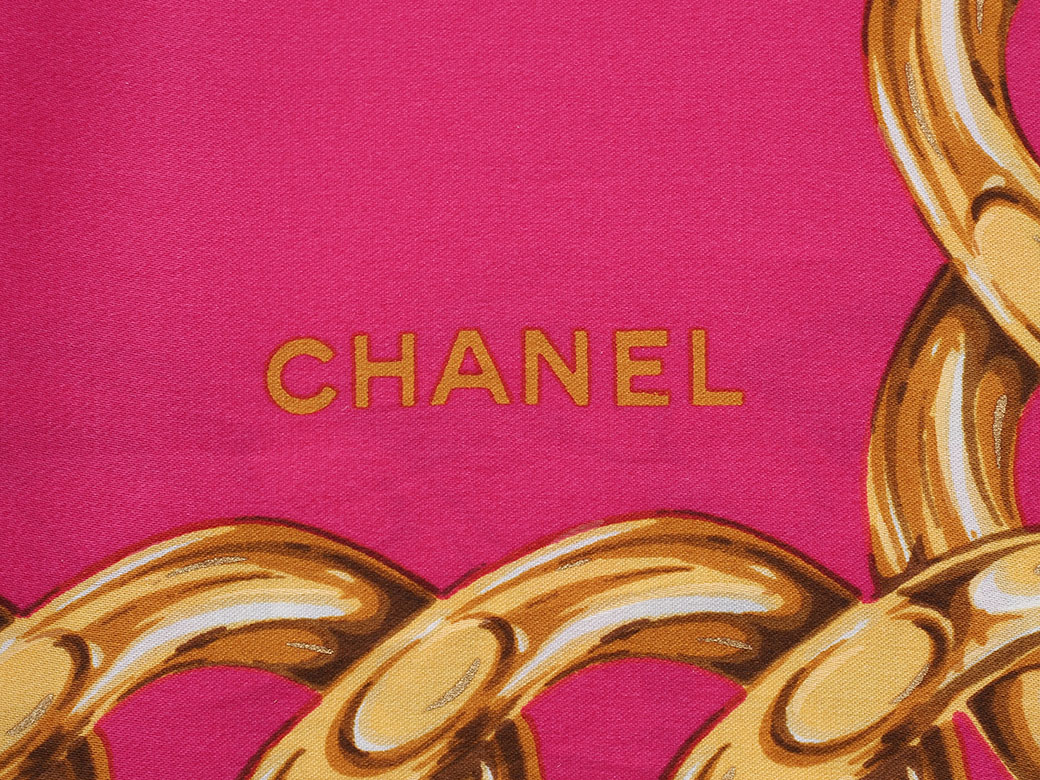 楽天市場】シャネル CHANEL スカーフ カメリア ココ チェーン ピンク