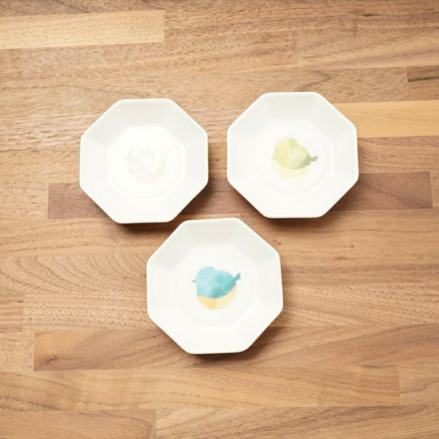 楽天市場】6点 食器セットことり suisai ペアセット 八角小皿 長角皿