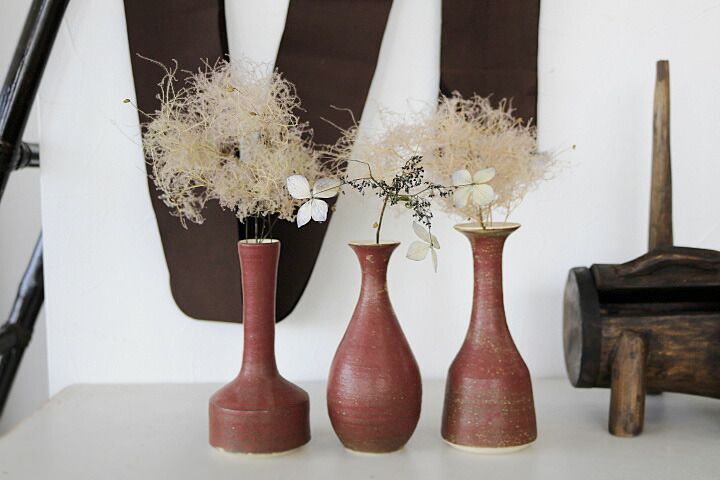 楽天市場】笠間焼一輪挿し 高野陶房 緋釉 花器/花瓶/フラワーベース