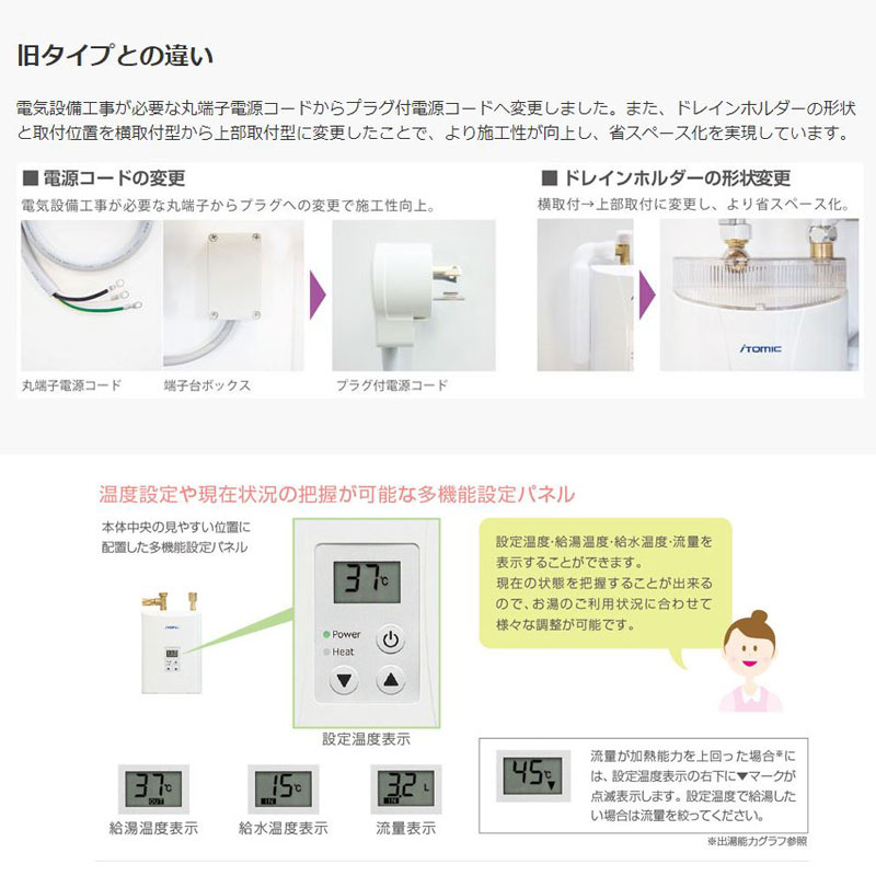 楽天市場】ITD-E232V88S 手洗い用の超小型電気瞬間湯沸器 水栓セット