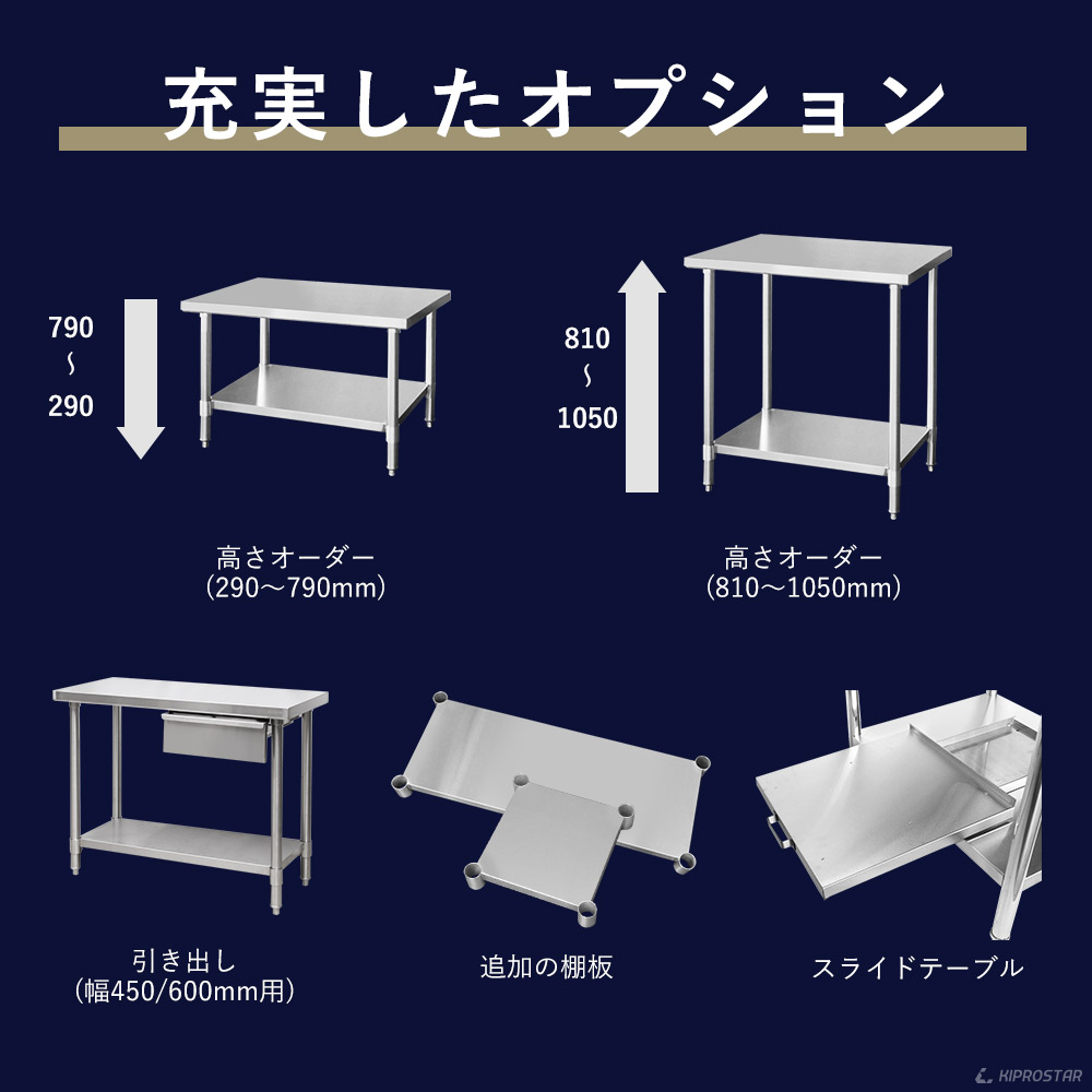 楽天市場】ステンレス作業台 業務用 調理台 750×600×800 板厚1.2mm