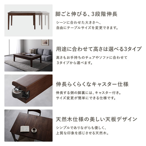 楽天市場】エクステンションテーブル 高さ65cm ウォルナットブラウン