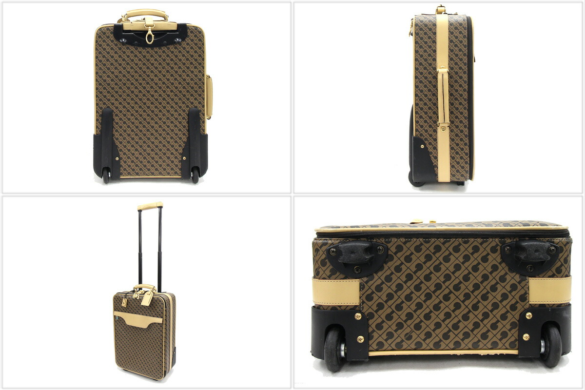 楽天市場】ゲラルディーニ キャリーケース ベージュ PVC レザー 中古