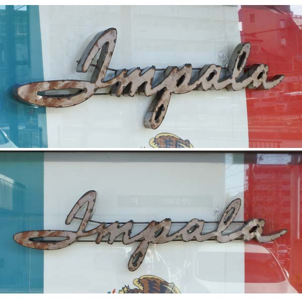 楽天市場】インパラ 壁掛け ロゴ 看板 ガレージ プレート サイン