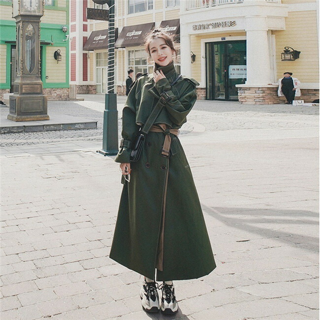 楽天市場】グリーン チェスターコート レディース 冬 ロング トレンチ