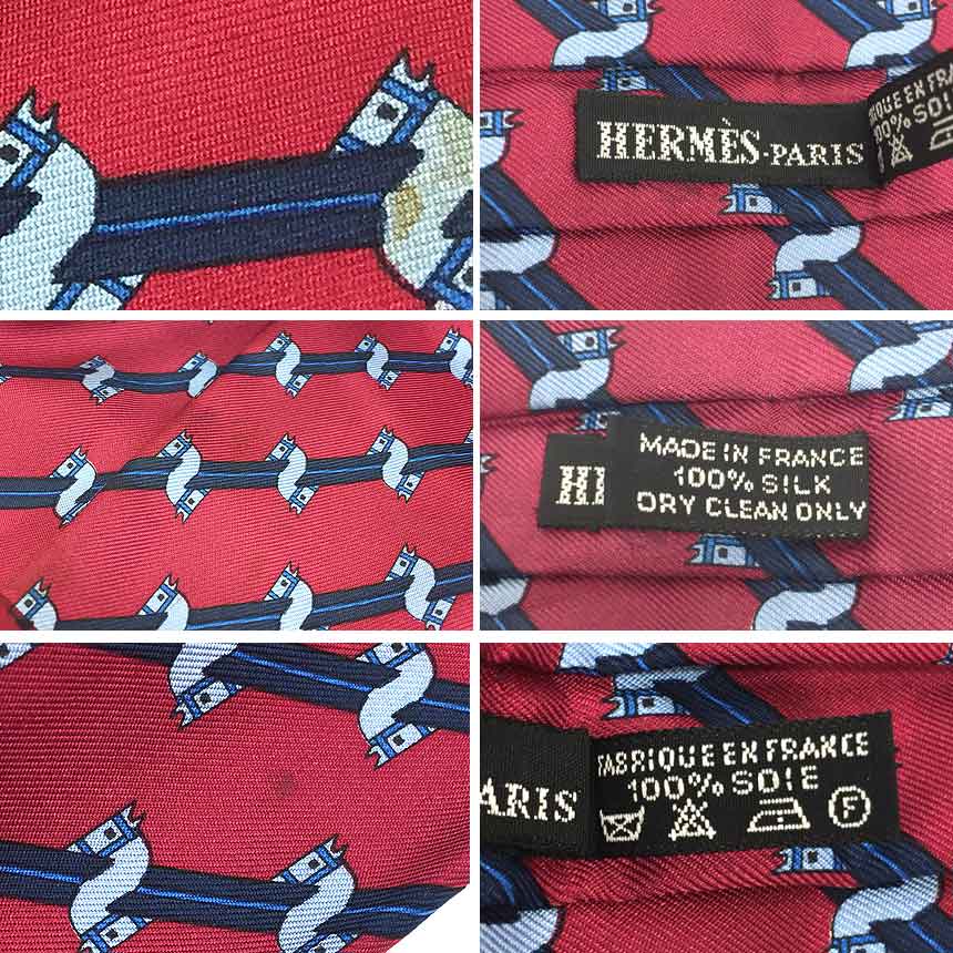 楽天市場】HERMES エルメス タイスカーフ アスコットタイ 馬 ボルドー