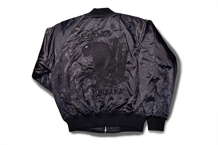 楽天市場】(hoshihime/星姫)スカジャン(竹トラ)サテン(黒×黒) 和柄 総