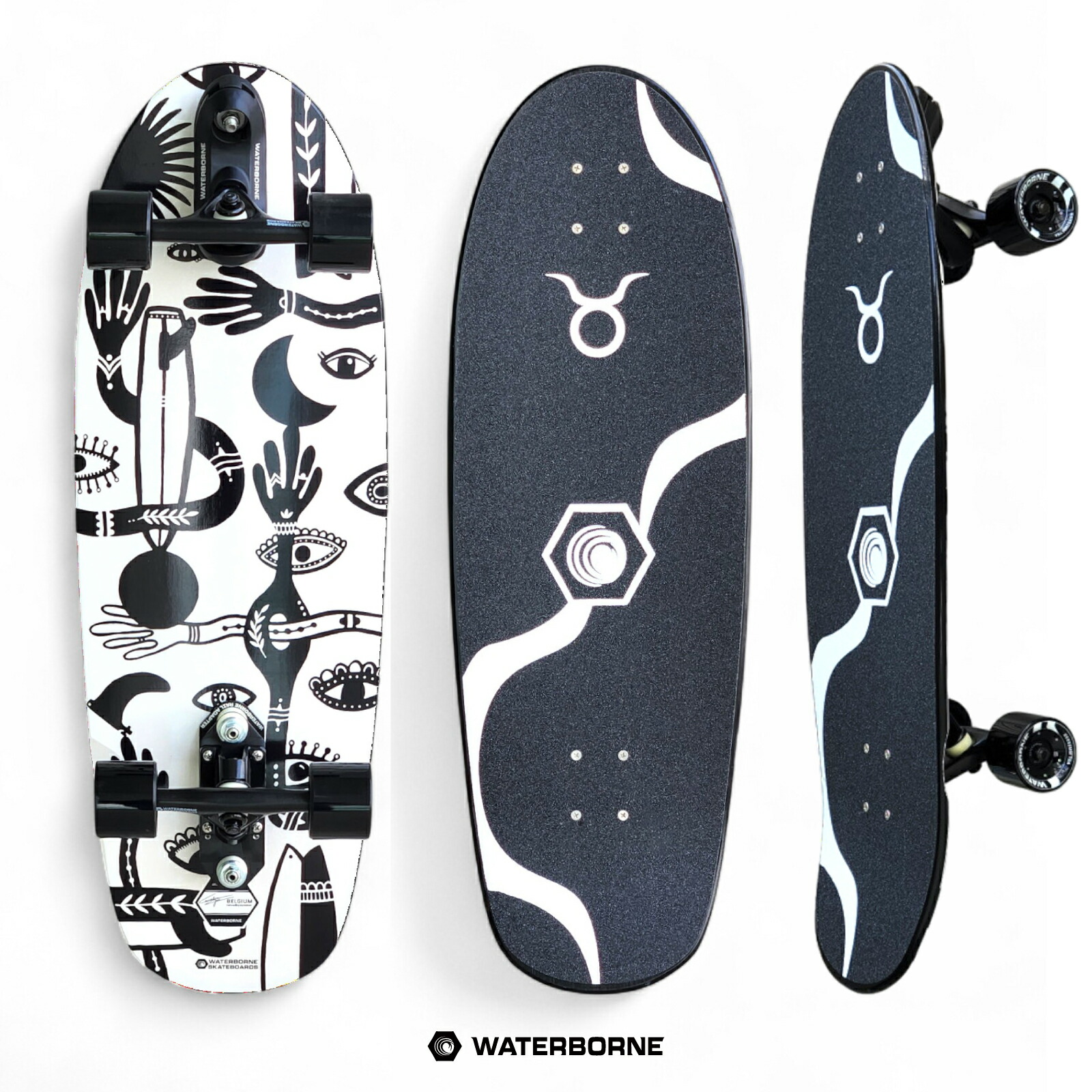 スケートボード waterborne W0ST1 / RAW スケートボードトラックアアダプター WATERBORNE FIN SYSTEM SURF AND