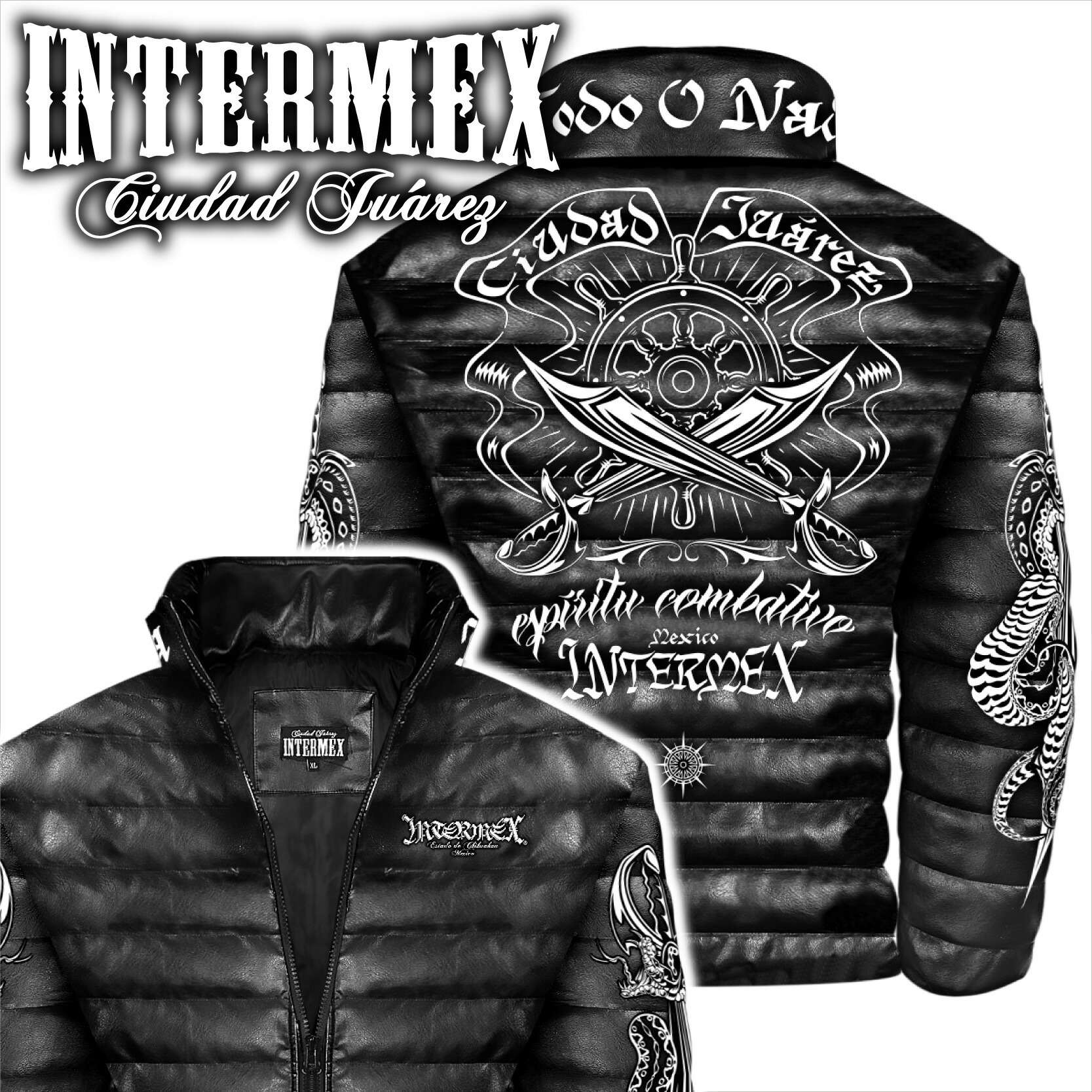 楽天市場】レザー調 中綿ジャケット 上着 服 海賊柄 INTERMEX ITM-099