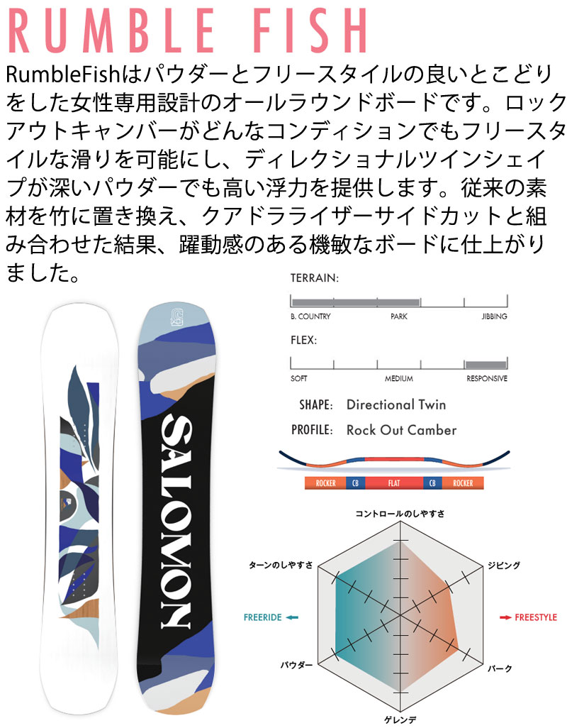 希少】サロモン ランブルフィッシュ レディース スノーボード 144cm