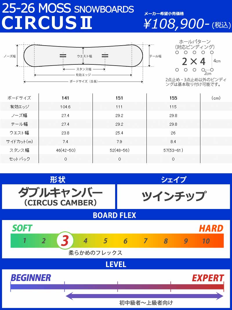 楽天市場】25-26 MOSS SNOWBOARDS/モススノーボード CIRCUS II
