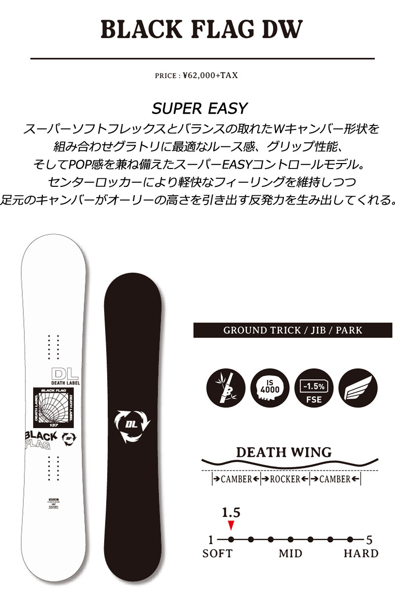 楽天市場】25-26 DEATH LABEL/デスレーベル BLACK FLAG DW DW ブラック