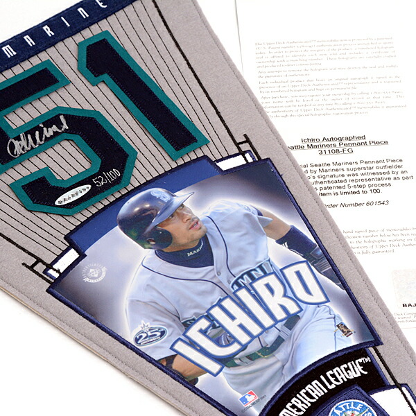楽天市場】イチロー ユニセックス ペナント 100枚限定 直筆 サイン入り