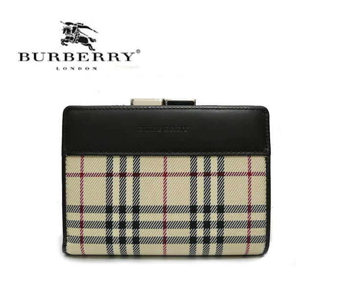 楽天市場】【BURBERRY】バーバリー ノバチェック がま口 二つ折り財布