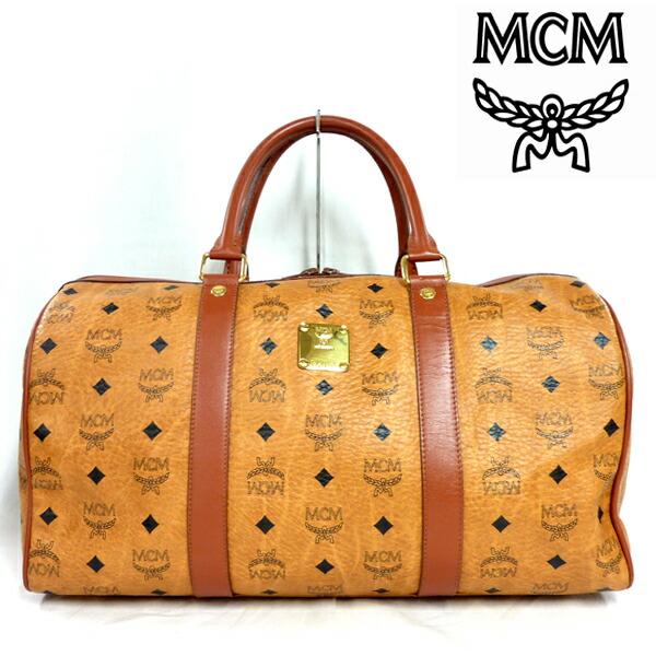 楽天市場】【MCM】エムシーエム ロゴ柄 ボストンバッグ メンズ