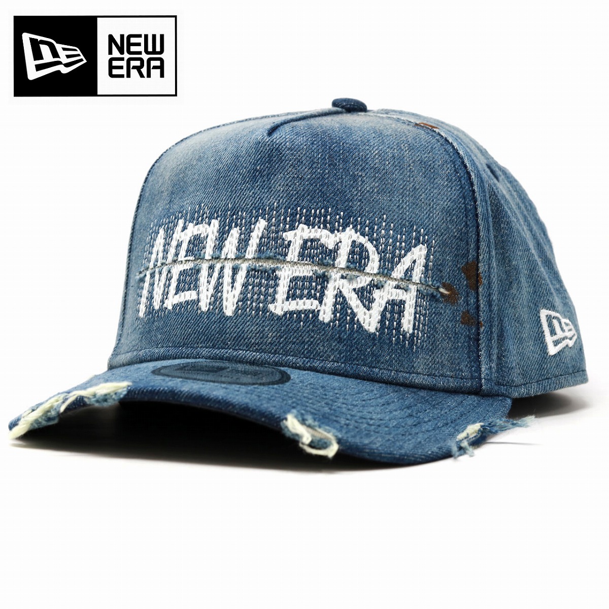 楽天市場】ニューエラ キャップ ダメージドデニム ロゴキャップ 9FORTY