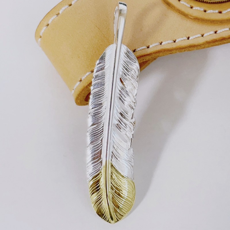 楽天市場】18金 特大フェザー フェザー ネックレス ペンダント