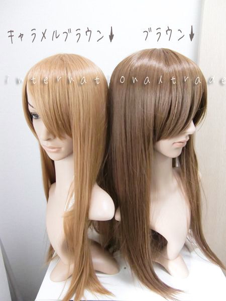 楽天市場】コスプレウィッグ ブラウンロングストレート 茶髪 高品質