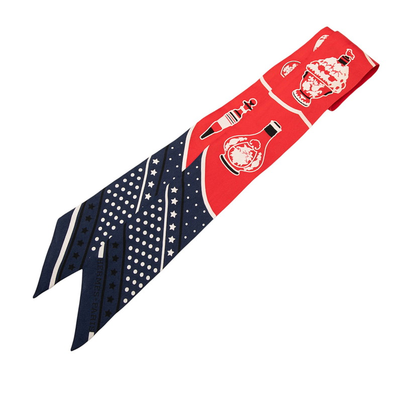 エルメス ツイリー Les Flacons Bandana 香水瓶 スカーフ レッド