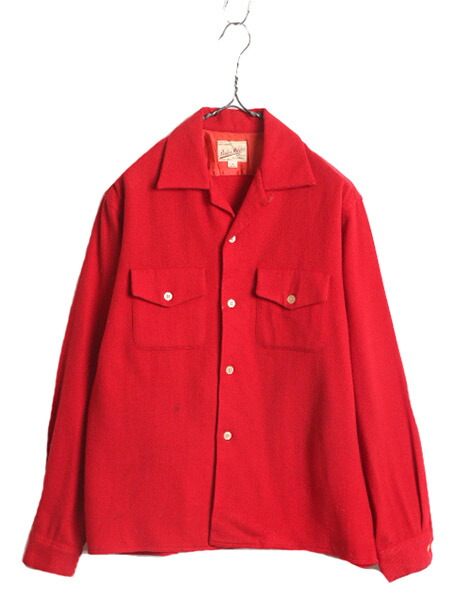 楽天市場】50s ☆ 無地 ループ留め オープンカラー 長袖 ウール シャツ