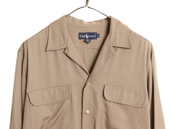 楽天市場】90s ラルフローレン ループ留め オープンカラー 長袖 シャツ
