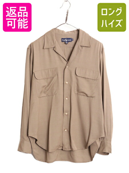 楽天市場】90s ラルフローレン ループ留め オープンカラー 長袖 シャツ