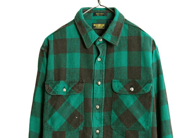 楽天市場】90s USA製 オシュコシュ チェック ヘビー フランネル シャツ