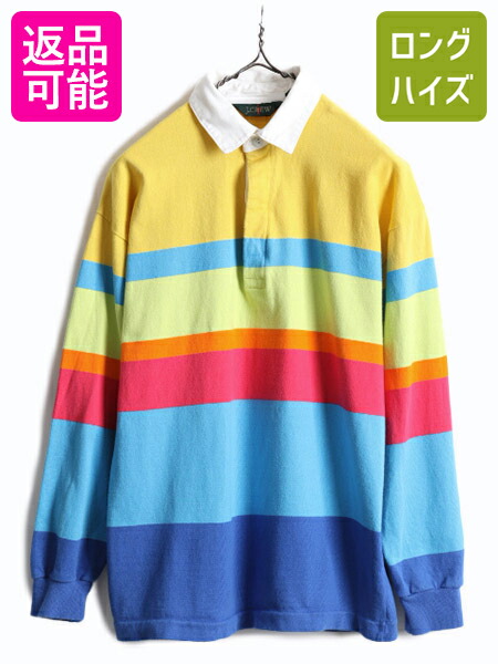 楽天市場】90s □ J CREW ボーダー 長袖 ラガー シャツ ( メンズ