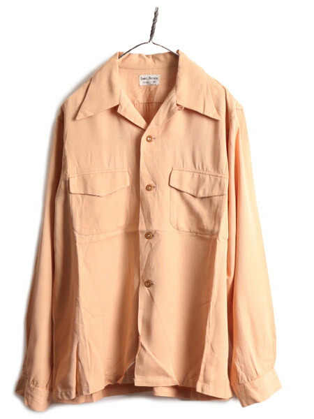 楽天市場】40s ☆ Gimbel レーヨン ギャバジン 長袖 オープンカラー