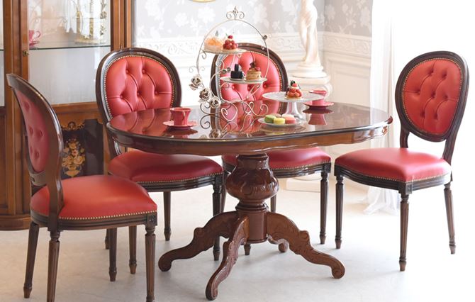 楽天市場】テーブル 4人用 アンティーク 調 幅135cm ダイニング