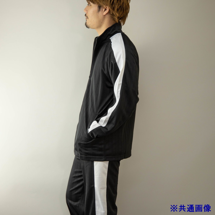 楽天市場】ジャージ☆上下セット 黒×チャコールグレー ストライプ