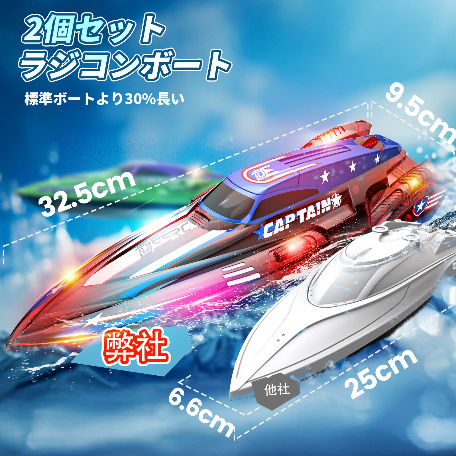楽天市場】DEERC 2台セット ラジコンボート ラジコン 船 ボート こども