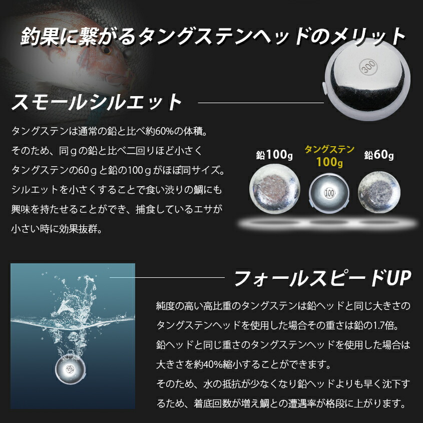 楽天市場】タイラバ タングステン 300g 3個セット 保護チューブ付き 鯛