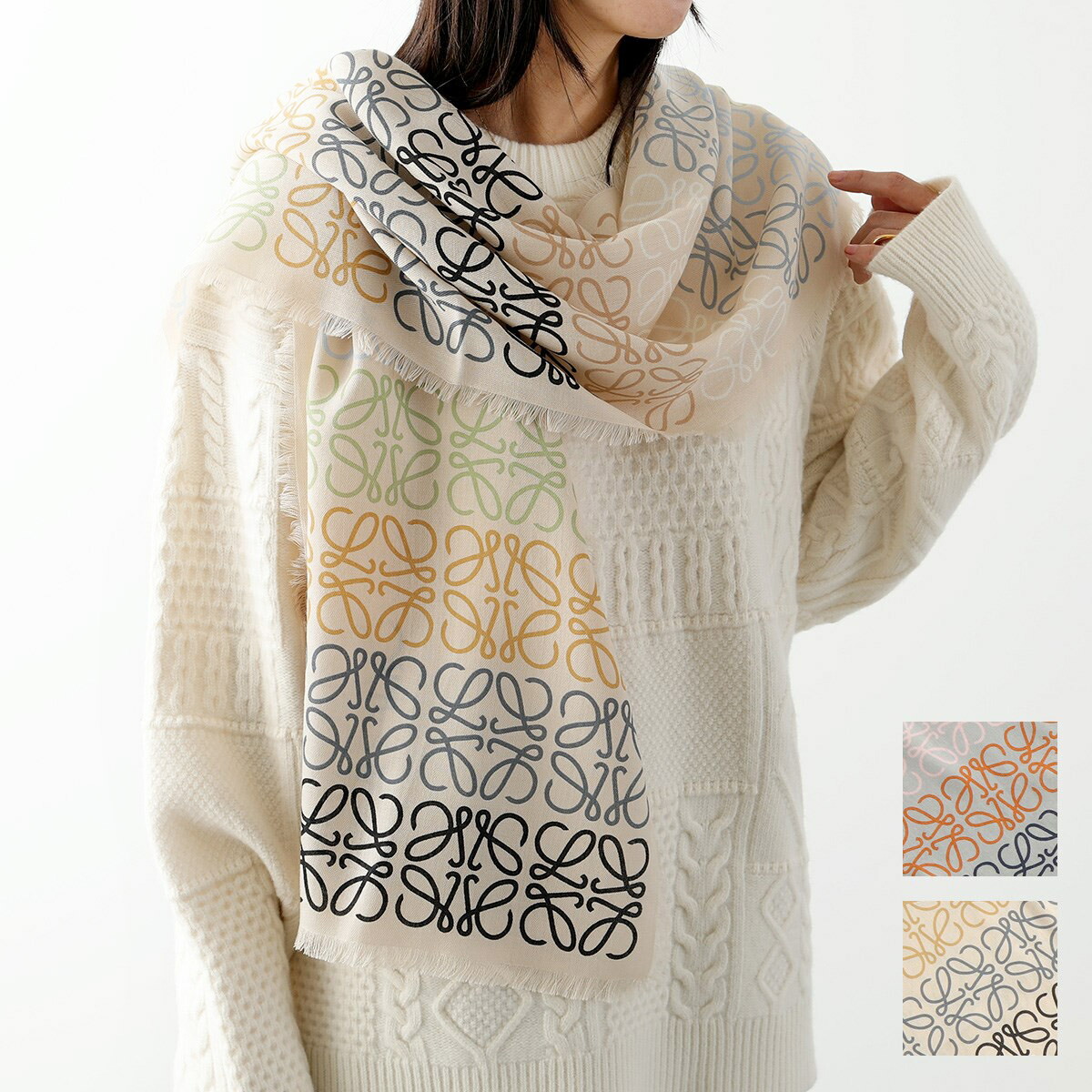 楽天市場】LOEWE ロエベ スカーフ ANAGRAM LI アナグラム ライン