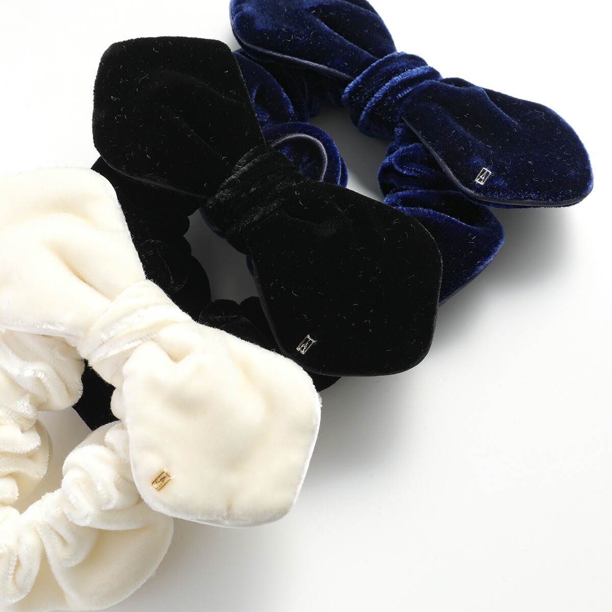 ALEXANDRE DE PARIS 黒 ベルベット シュシュ ベロア ALEXANDRE DE