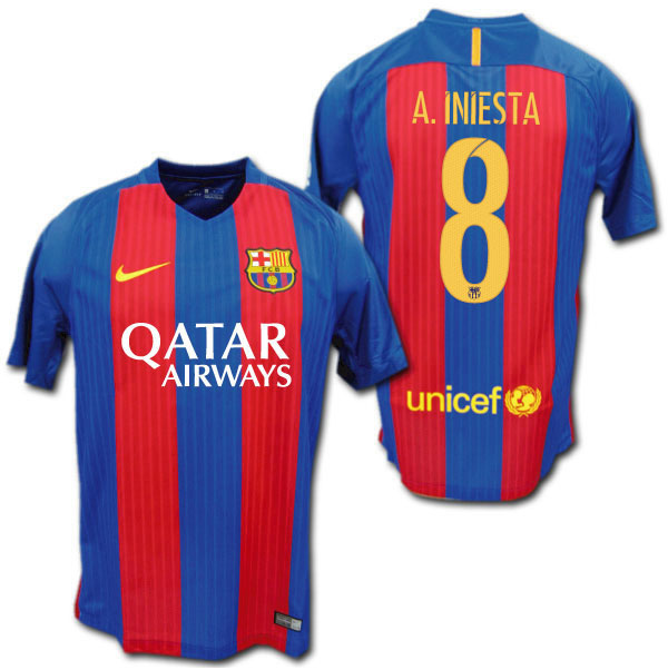 楽天市場】FCバルセロナ 16/17 ホーム（青赤） #8 A. INIESTA