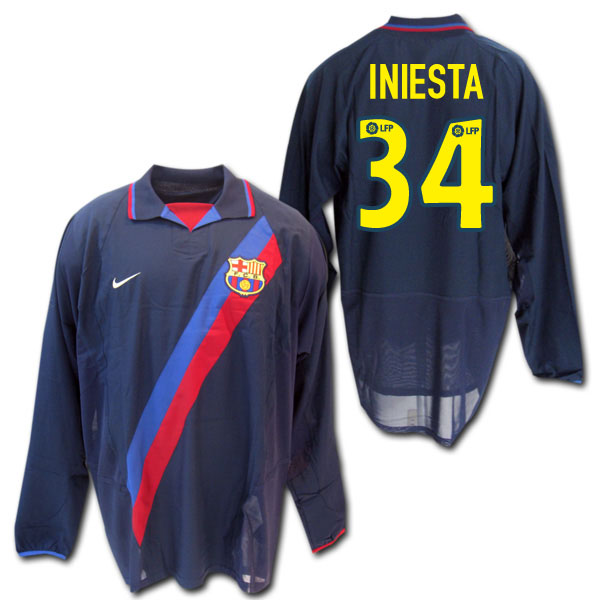 楽天市場】【ナンバー無料】 FCバルセロナ 02/03、 03/04 選手用・2重