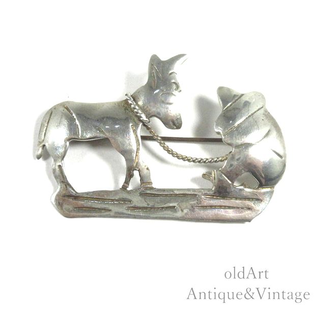 楽天市場】メキシコ製 MEXICO ヴィンテージ シルバー 925 銀細工 ロバ