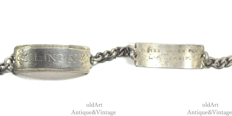 楽天市場】USA製 ヴィンテージ ネームタグ ID レディース スターリング