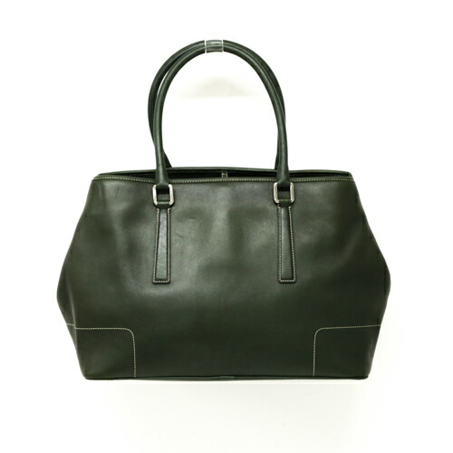 コーチ レザー ビジネスバッグ トートバッグ A4収納 7757 チャーム 緑