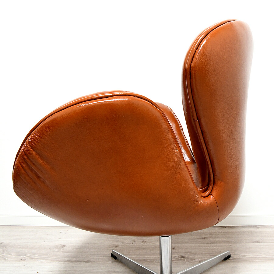 楽天市場】スワンチェア レザー仕様 色ブラウン 総本革 アルネ