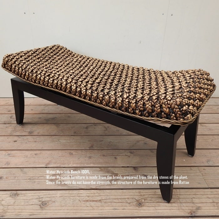 楽天市場】ウォーターヒヤシンス ベンチ 100cm FL DB アジアン家具