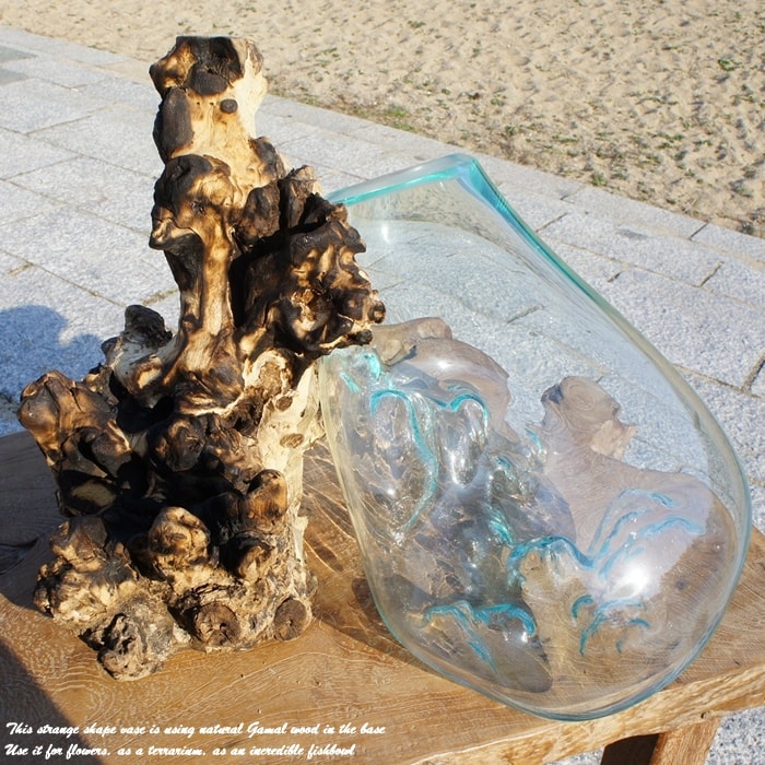 楽天市場】選べる 流木ガラス オブジェ 特大 LS28 花瓶 アクアリウム